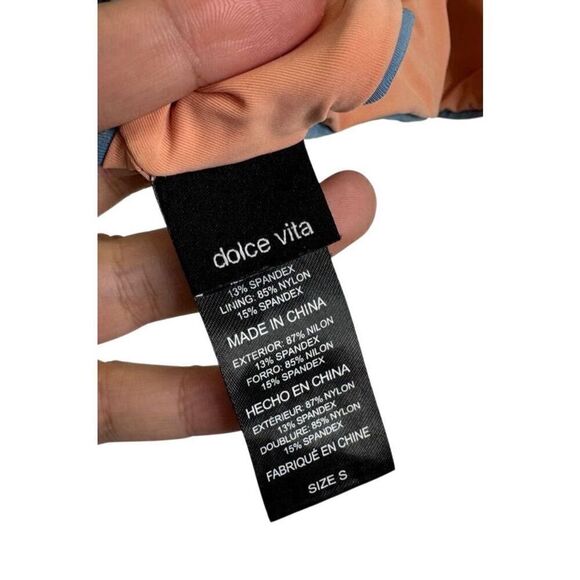 Dolce Vita Bikini Top Blue Metal Accent Size Small Crisscross - Picture 3 of 3